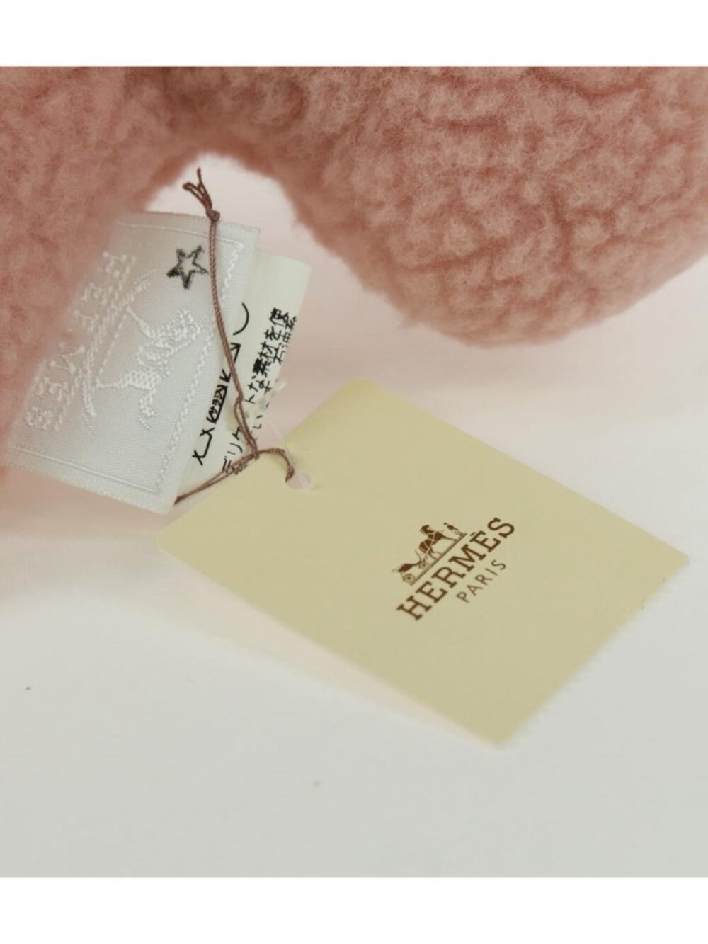 HERMES Baby Rattle 2 Set Wool Pink - Picture 9 of 16